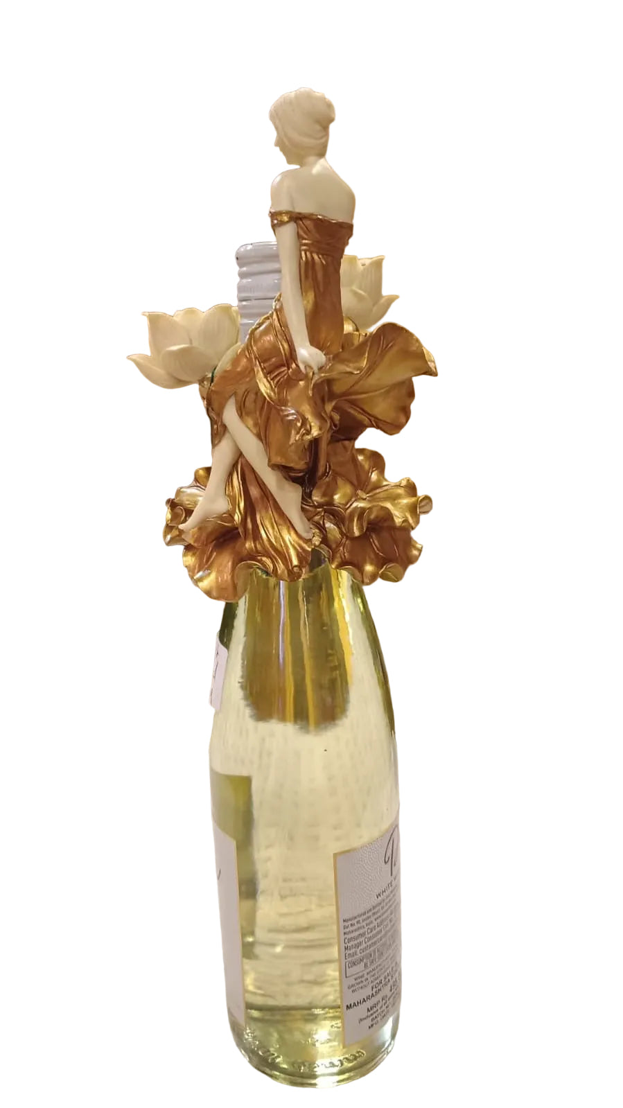 Art nouveau candle holder with woman Sculpture wine holder decorator piece