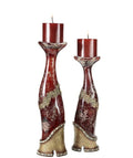 Burgundy And Gold Candleholder Contemporary