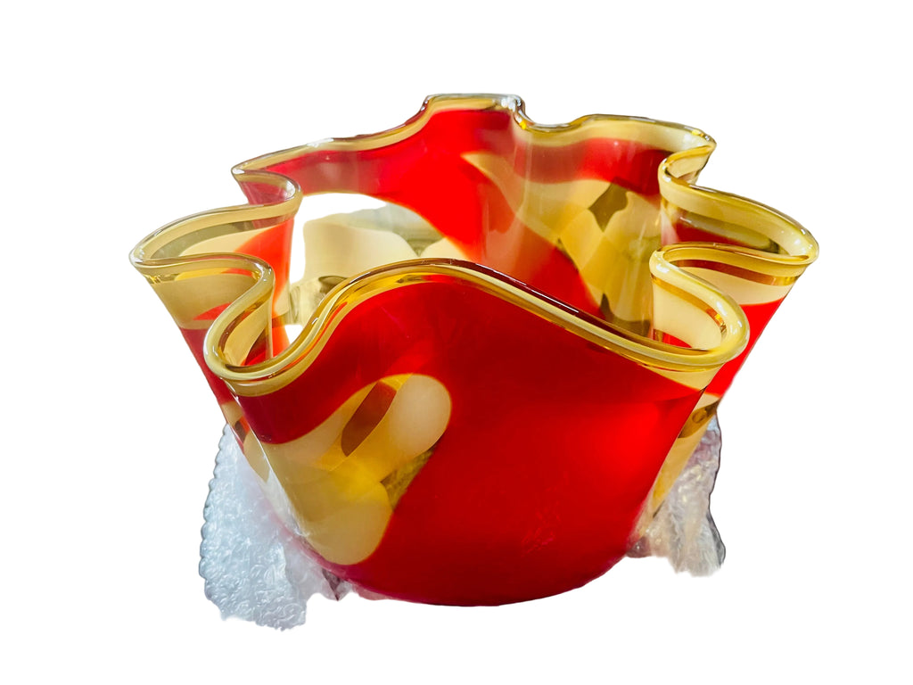 Jozefina Curved Hand Blown Fruit Bow 15”