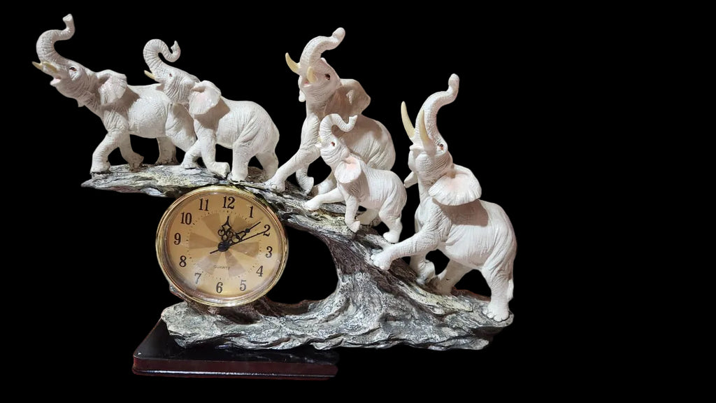 Elephant Family Table Clock