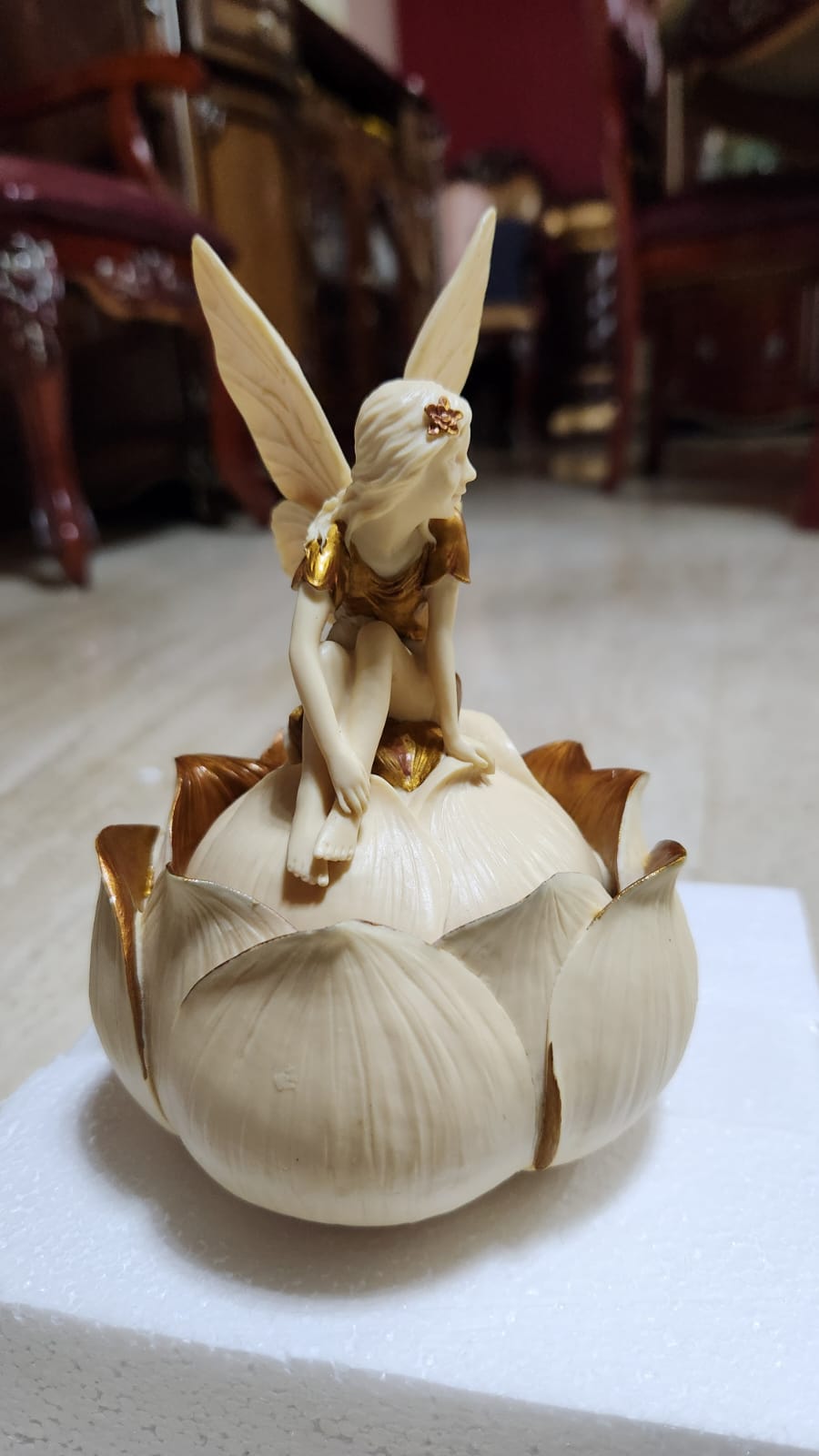 Vintage Art Nouveaux Veronese Design Pacific Giftware Golden Fairy Trinket Box