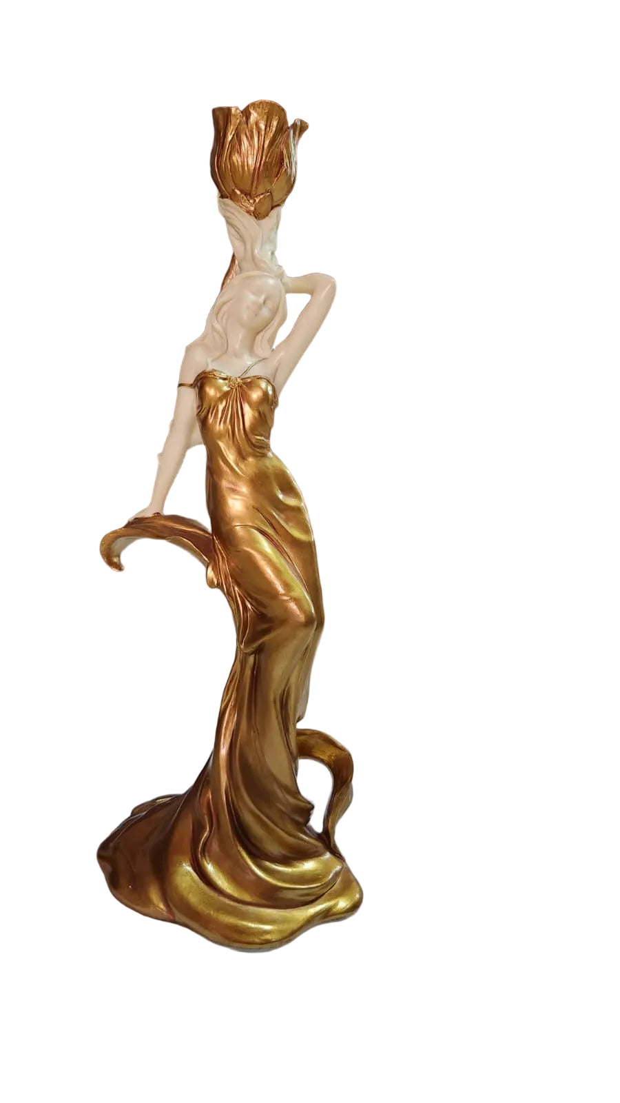 Golden lady candleholder Unicorn Studio Art Nouveau