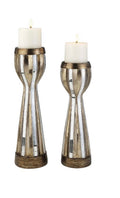 Classic Metallic Tile Candleholder Set 14”/16”H