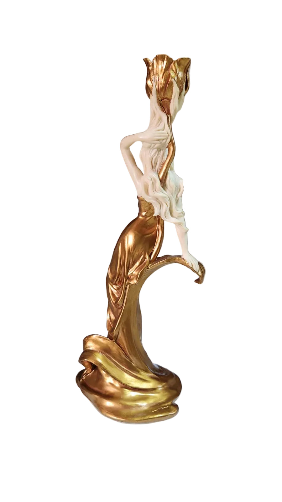Golden lady candleholder Unicorn Studio Art Nouveau