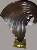 Large Winds Blowing Twister In Black Sculpture In Right