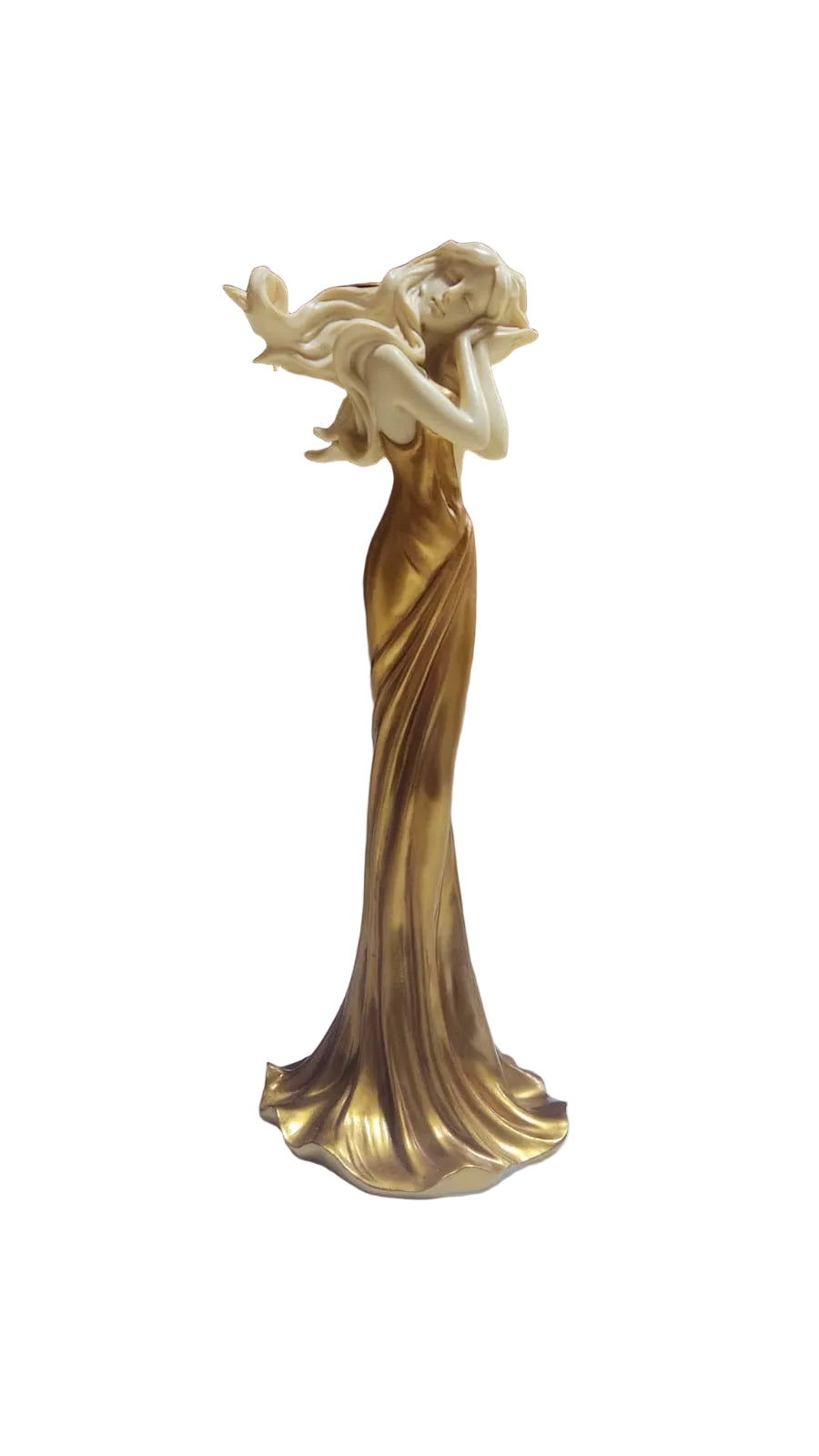 Golden lady candleholder by Unicorn Studio