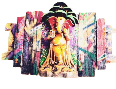 Lord Ganesha Under The Tree Playing Flute 3D Wall Art