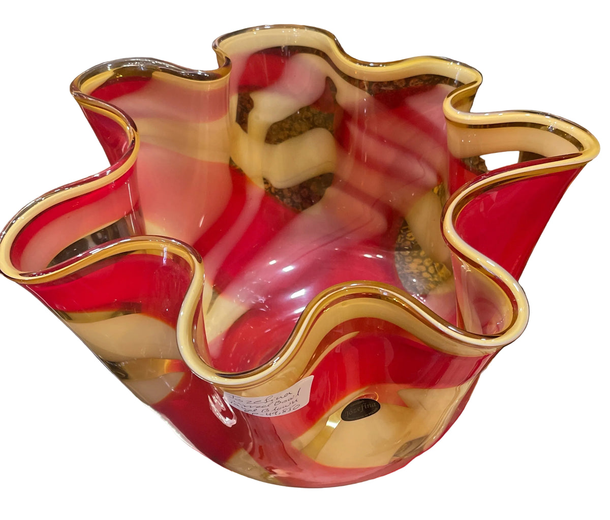 Jozefina Curved Hand Blown Fruit Bow 15”