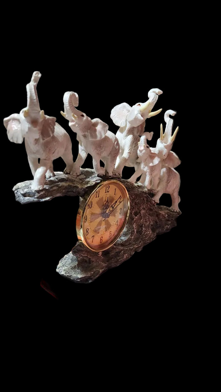 Elephant Family Table Clock