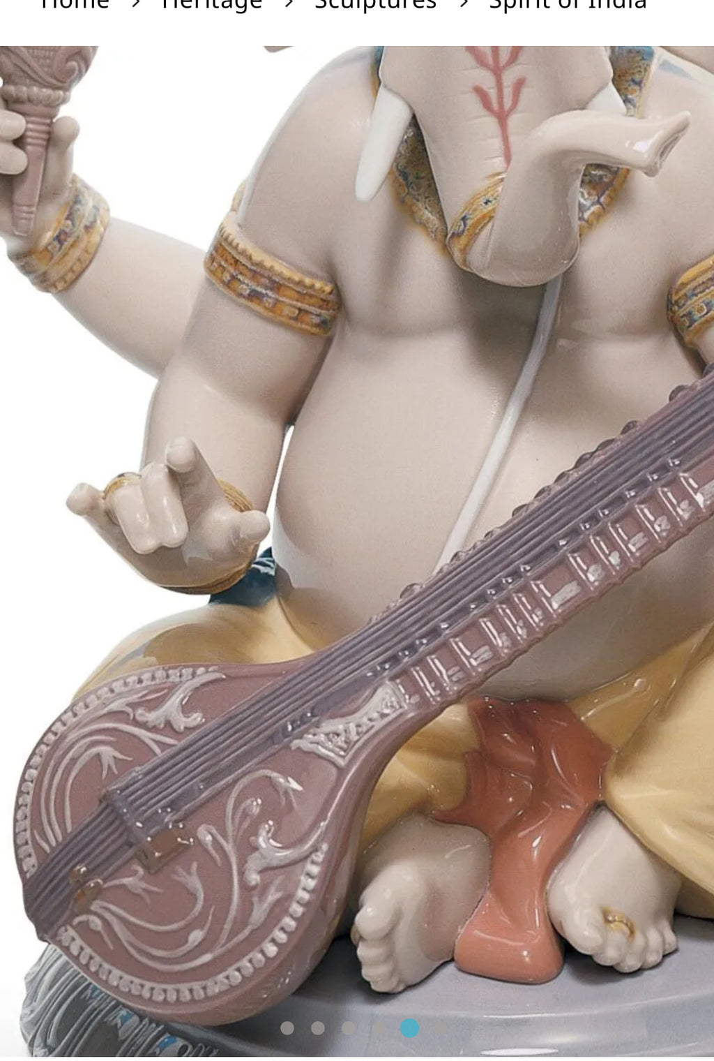 Veena Ganesha Figurine