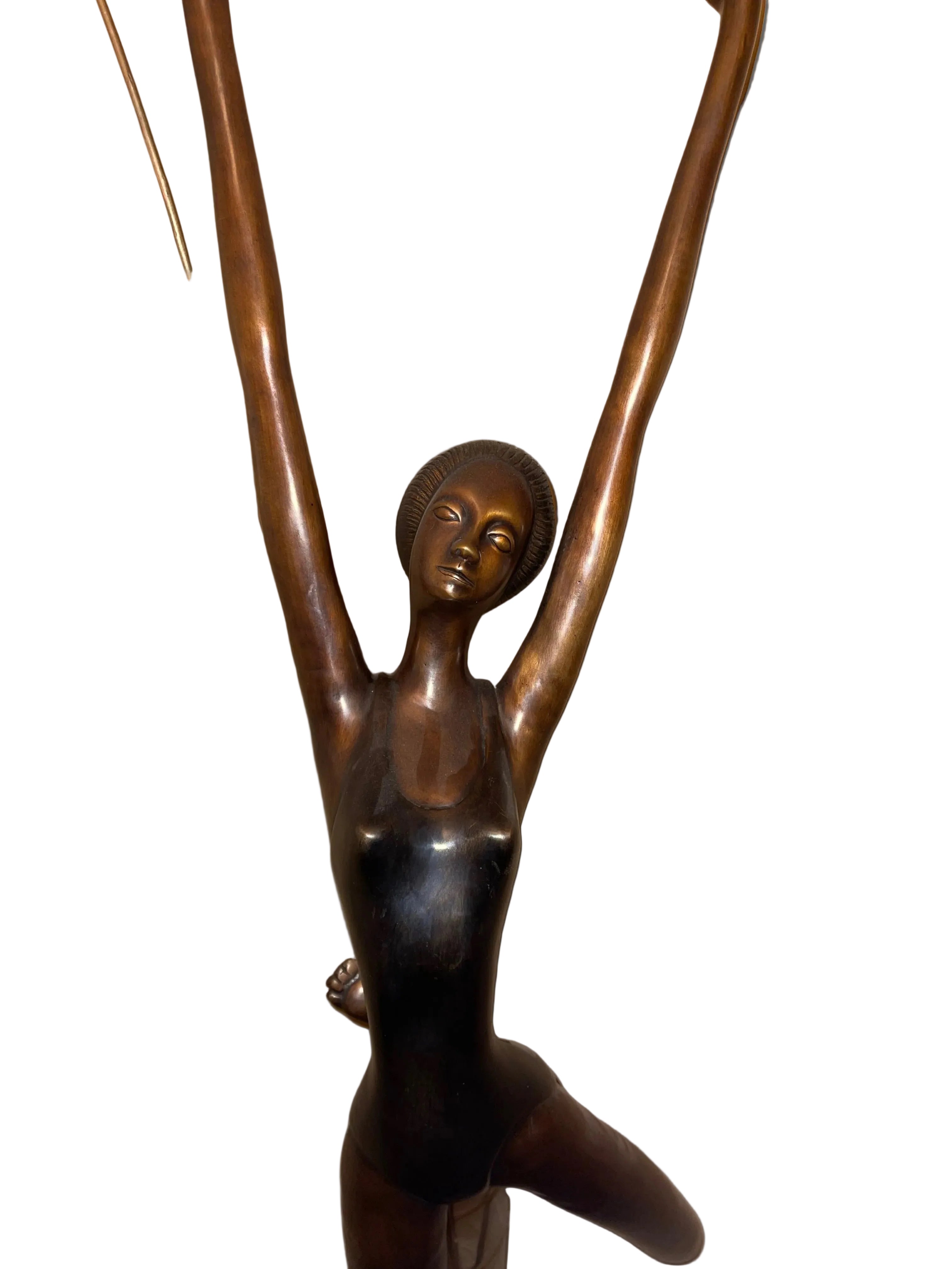 A Large And Beautiful Bronze Sculpture Depicting A Ballet Dancer Captured In A Graceful Pose