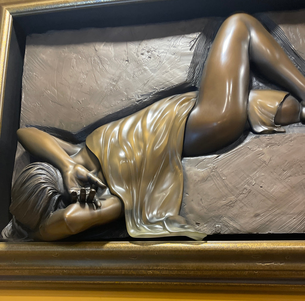 Mysterious Veiled Bonded Mixed Metals 24.5"x 46"