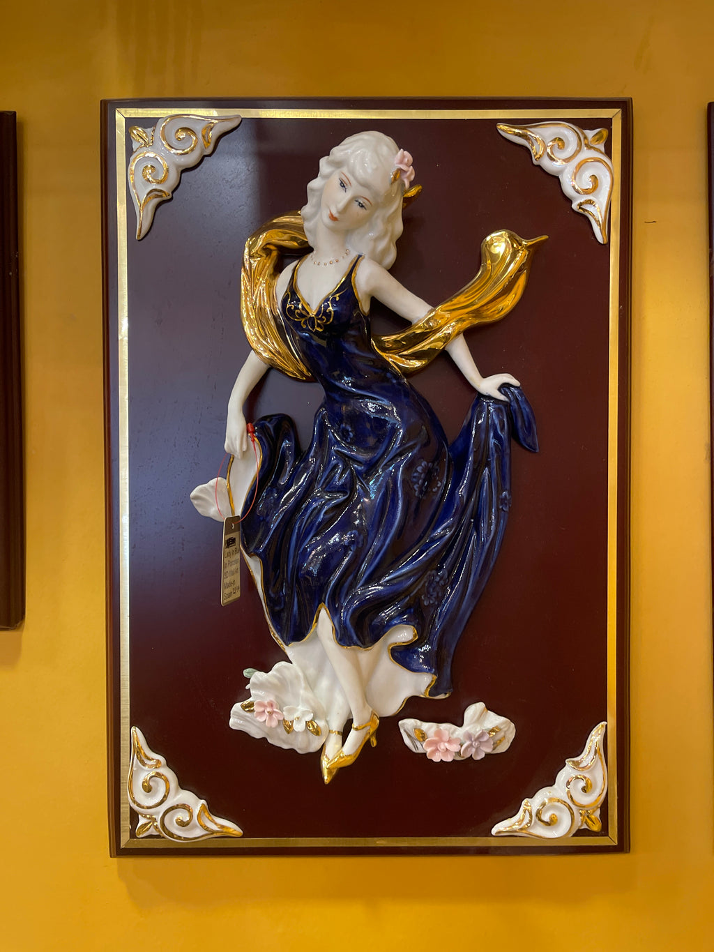 Lady In Blue  In Porcelain 3D Wall Art