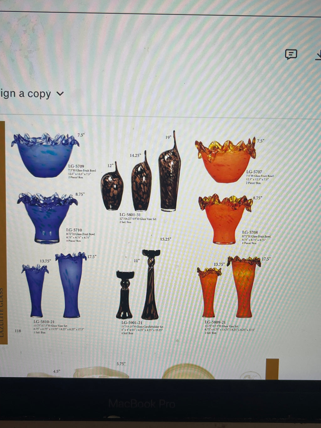 Tangerine Colored Glass Vase Set
