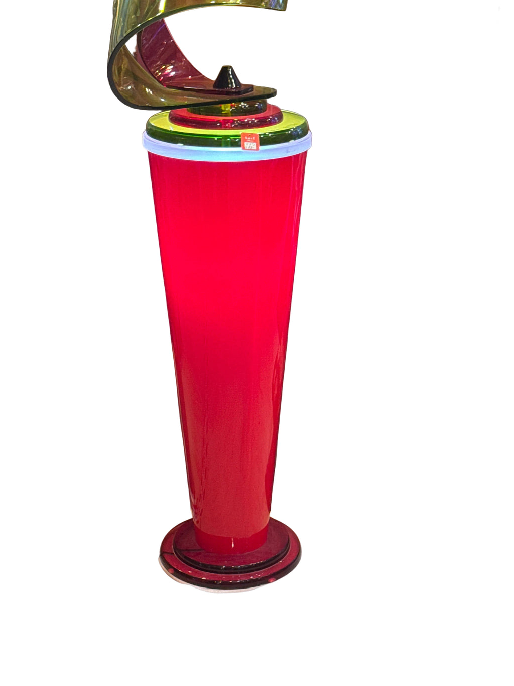 Red Lighted Pedestal By  Shlomi Haziza