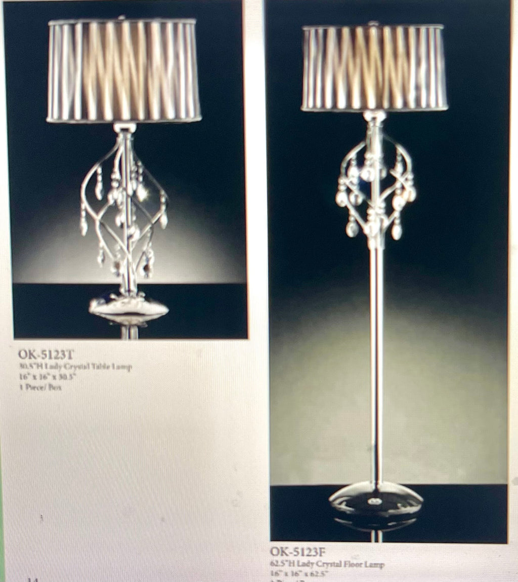 Lady crystal floor lamp, 62.5“