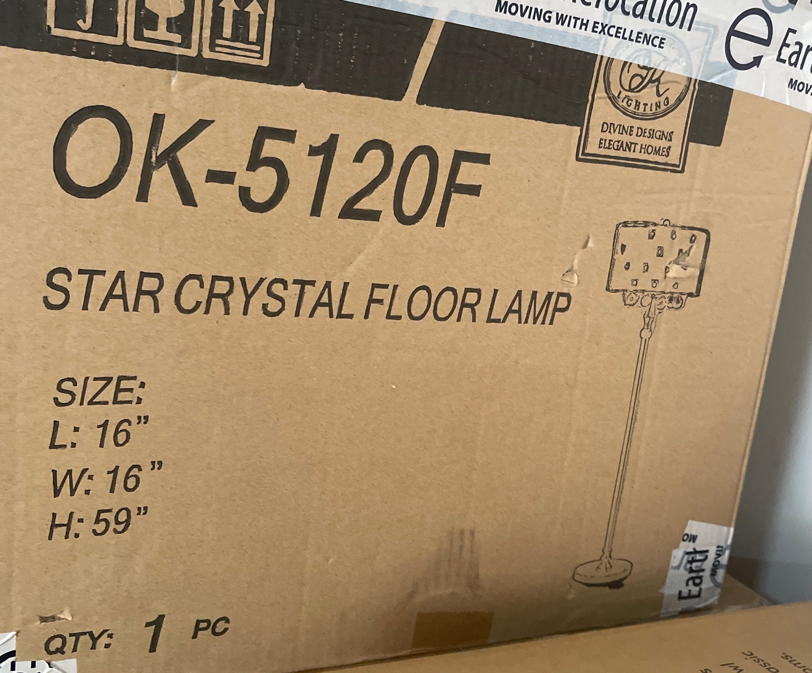 Star crystal floor lamp Ok Lighting 5120F
