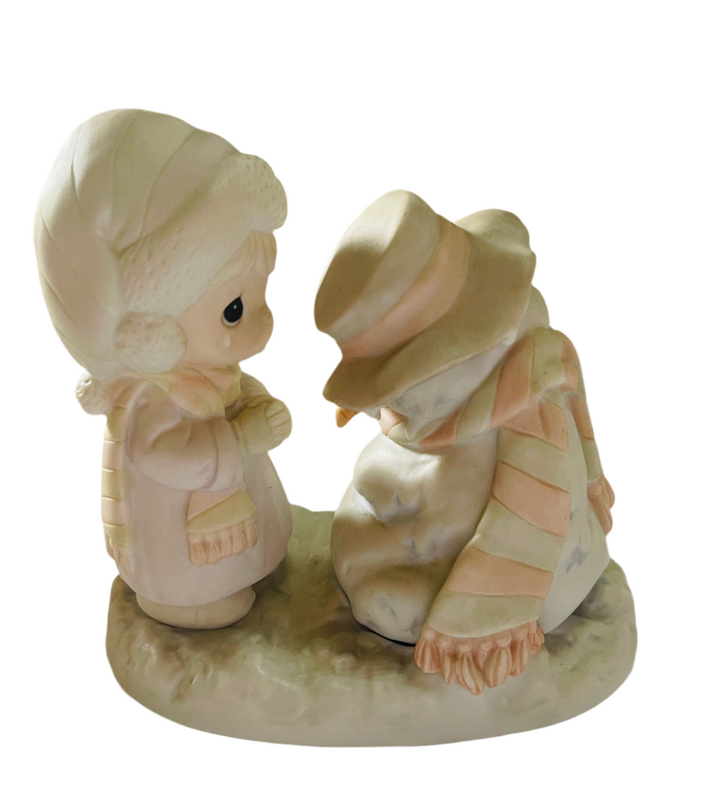 PRECIOUS MOMENTS We're Going To Miss You 524913 Girl w Snowman