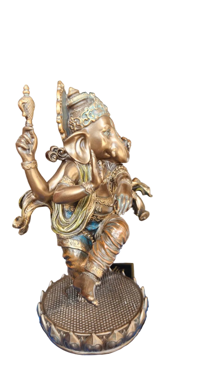 Lord Ganesha in a dancing position in bronze