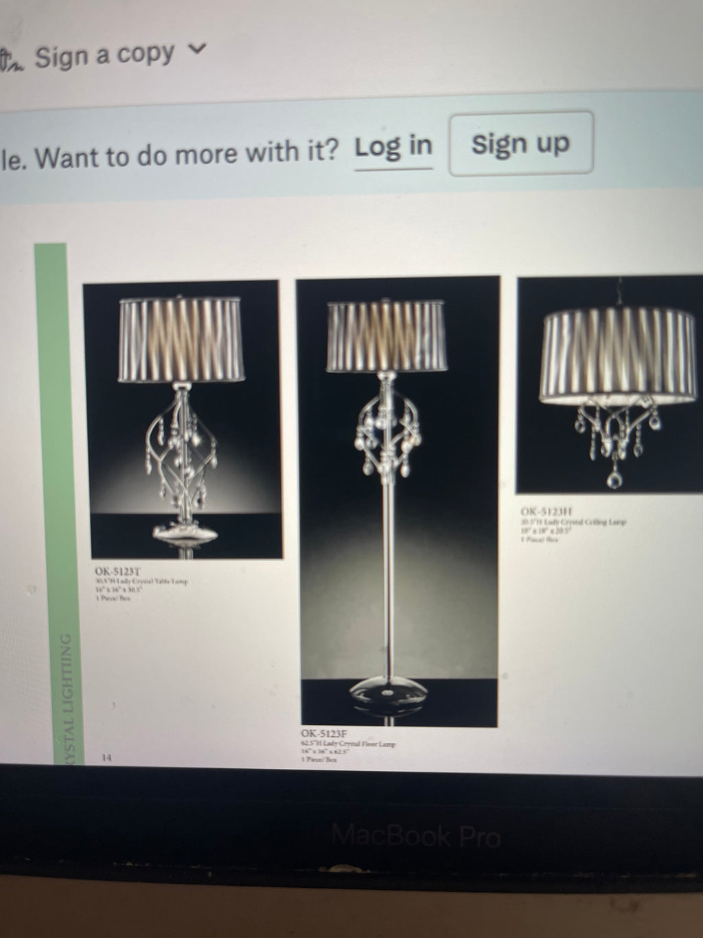Lady crystal floor lamp, 62.5“