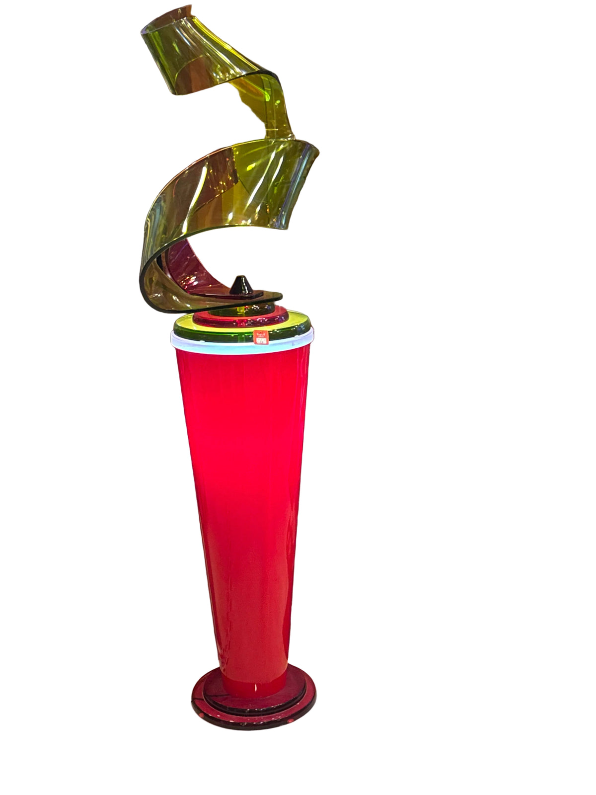 Red Lighted Pedestal By  Shlomi Haziza