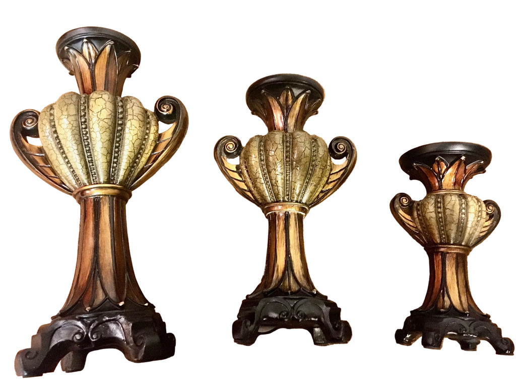 Mimic Leather Candle Holder Set Of 3