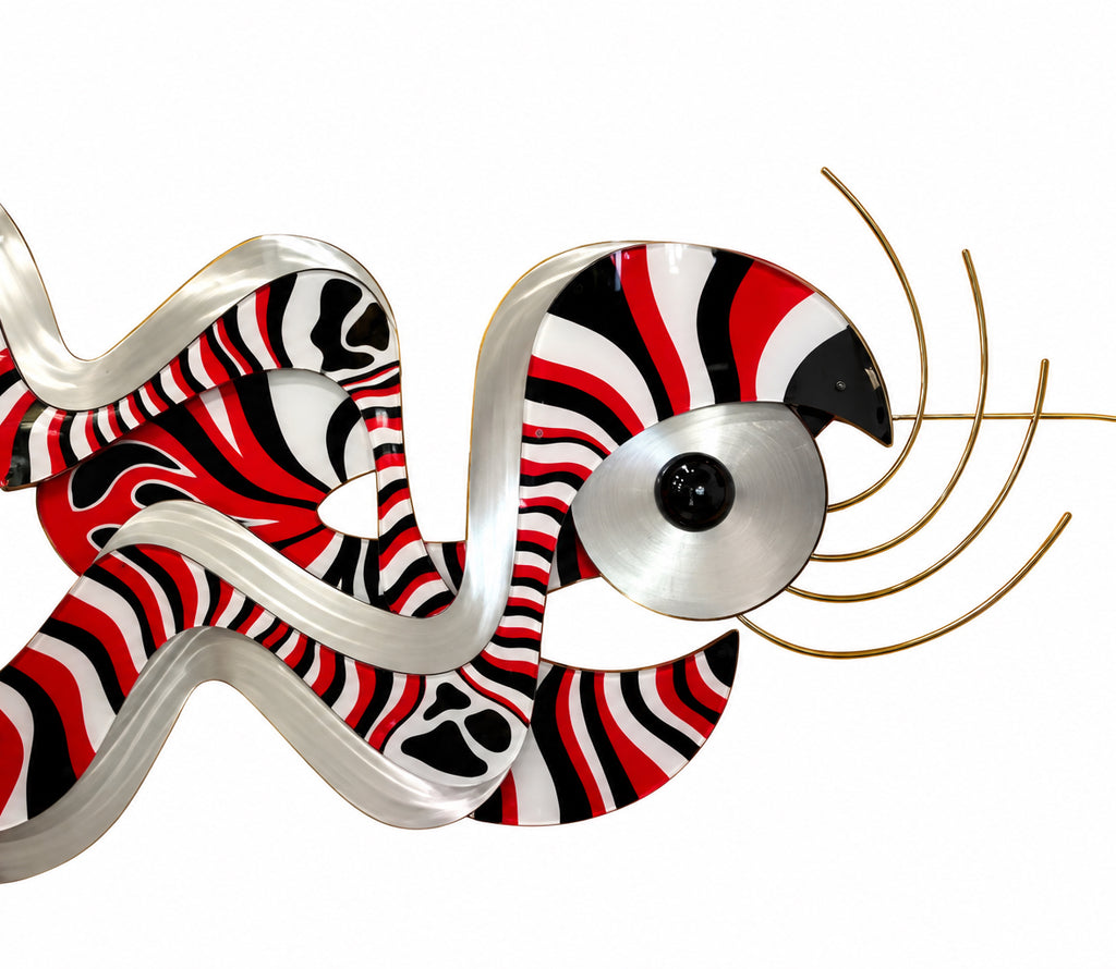 SHLOMI Haziza modern wall sculpture zebra