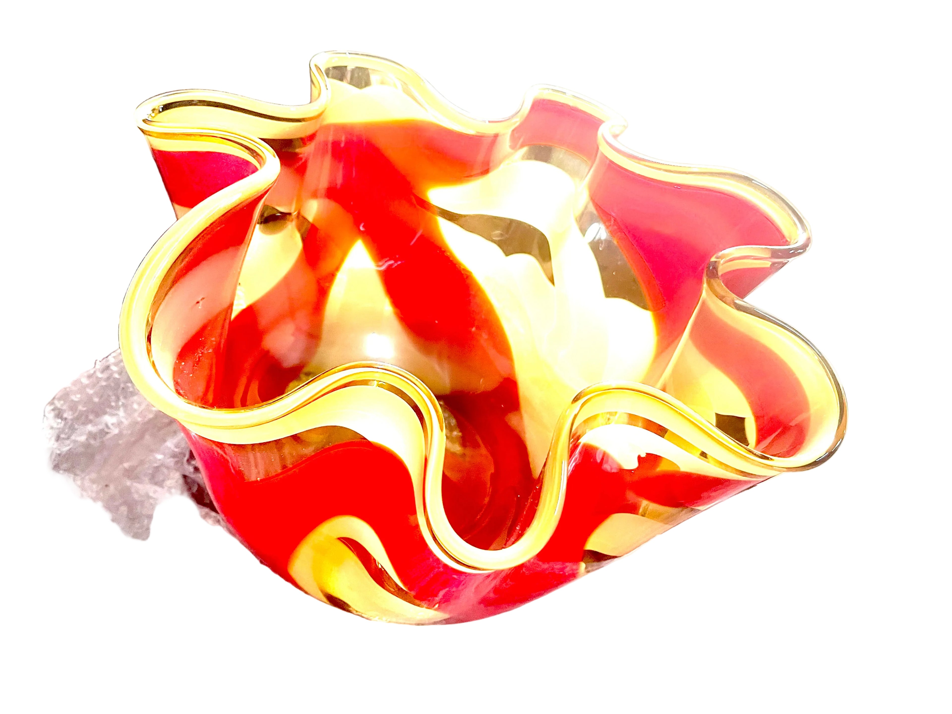 Jozefina Curved Hand Blown Fruit Bow 15”