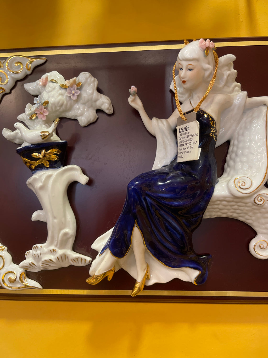 Lady in Blue Ceramic 3D Wall Art
