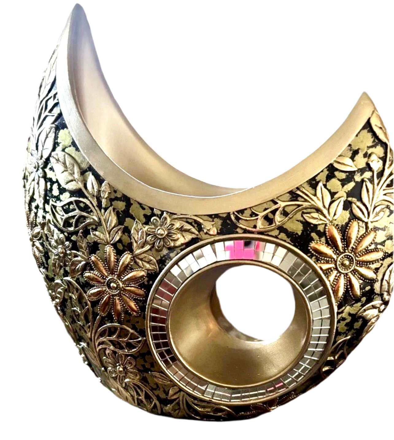 NIB Crescent Shaped Golden Vase Judy Sha Ok Lighting OK-4238-V1