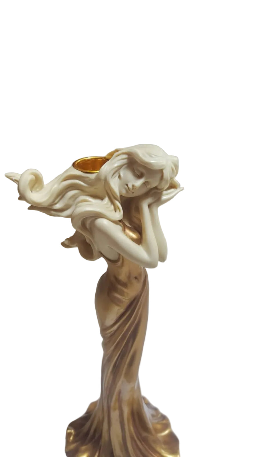 Art Nouveau Golden lady candleholder