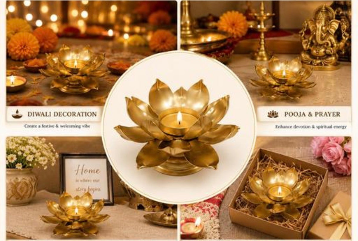 Lotus flower candlelight holder