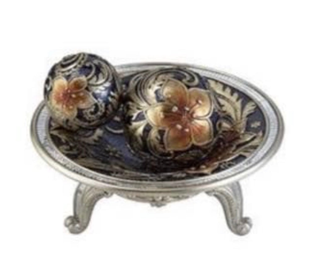 Cherry blossom decorator bowl with two balls