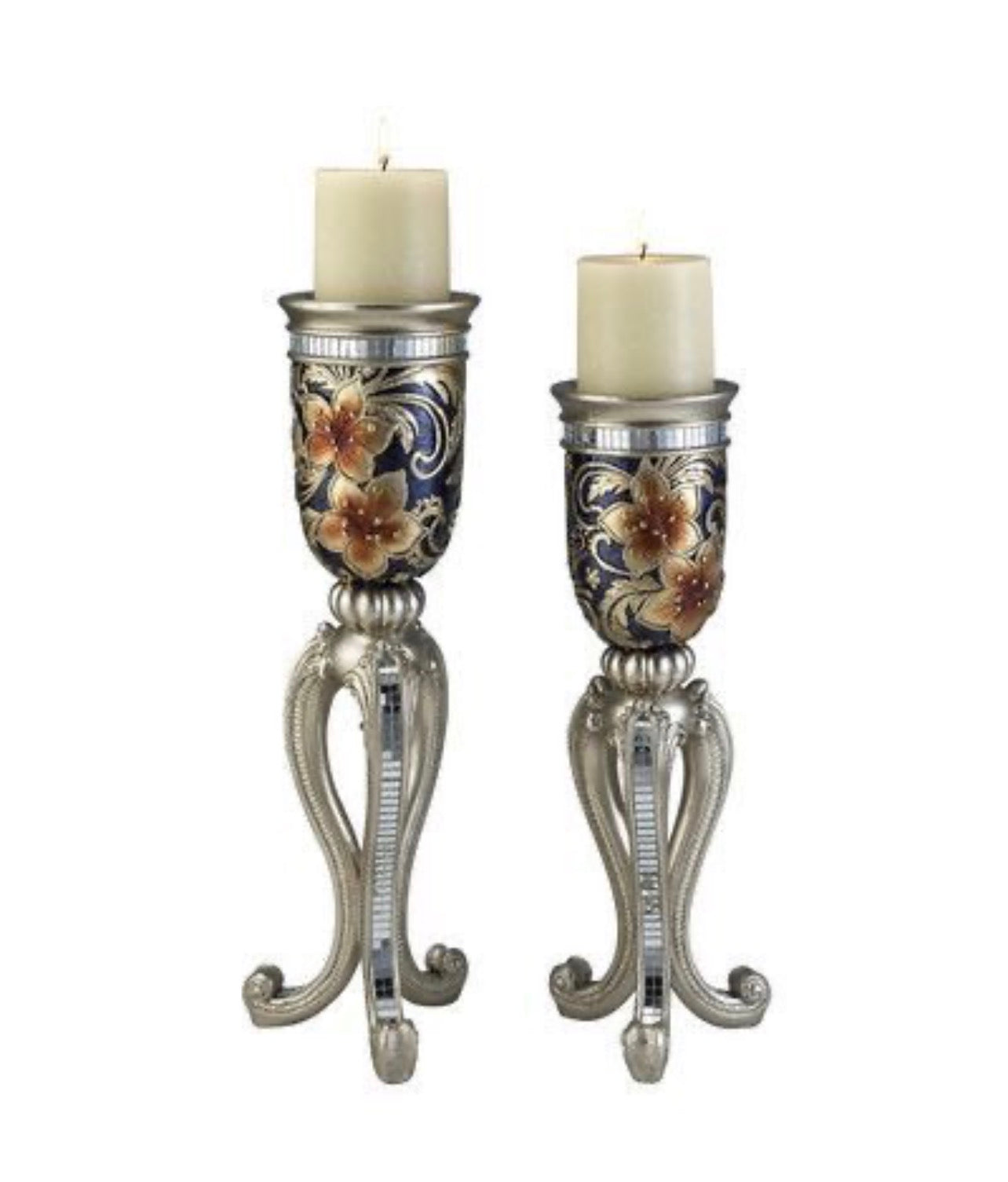 Cherry blossom candleholders set
