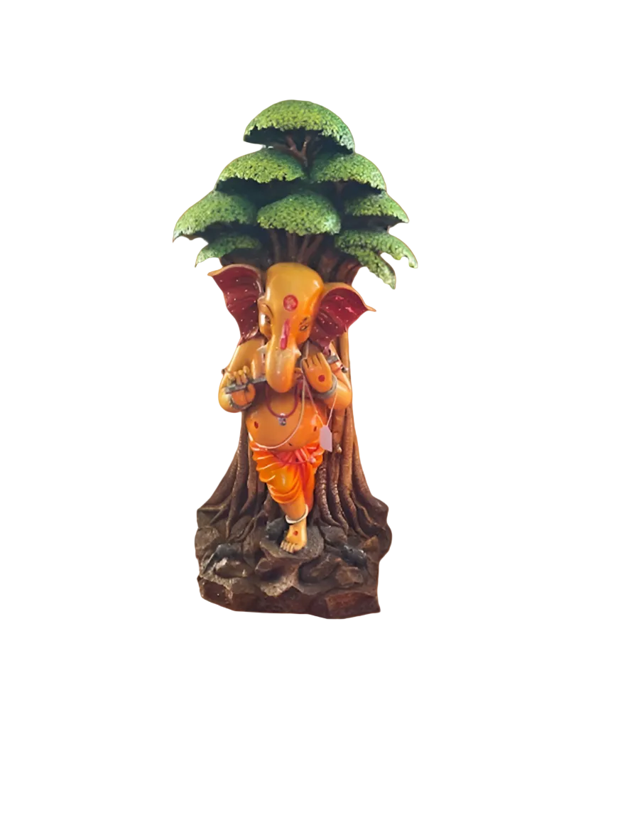 Lord Ganesha Standing Under The Tree Statue Sculpture