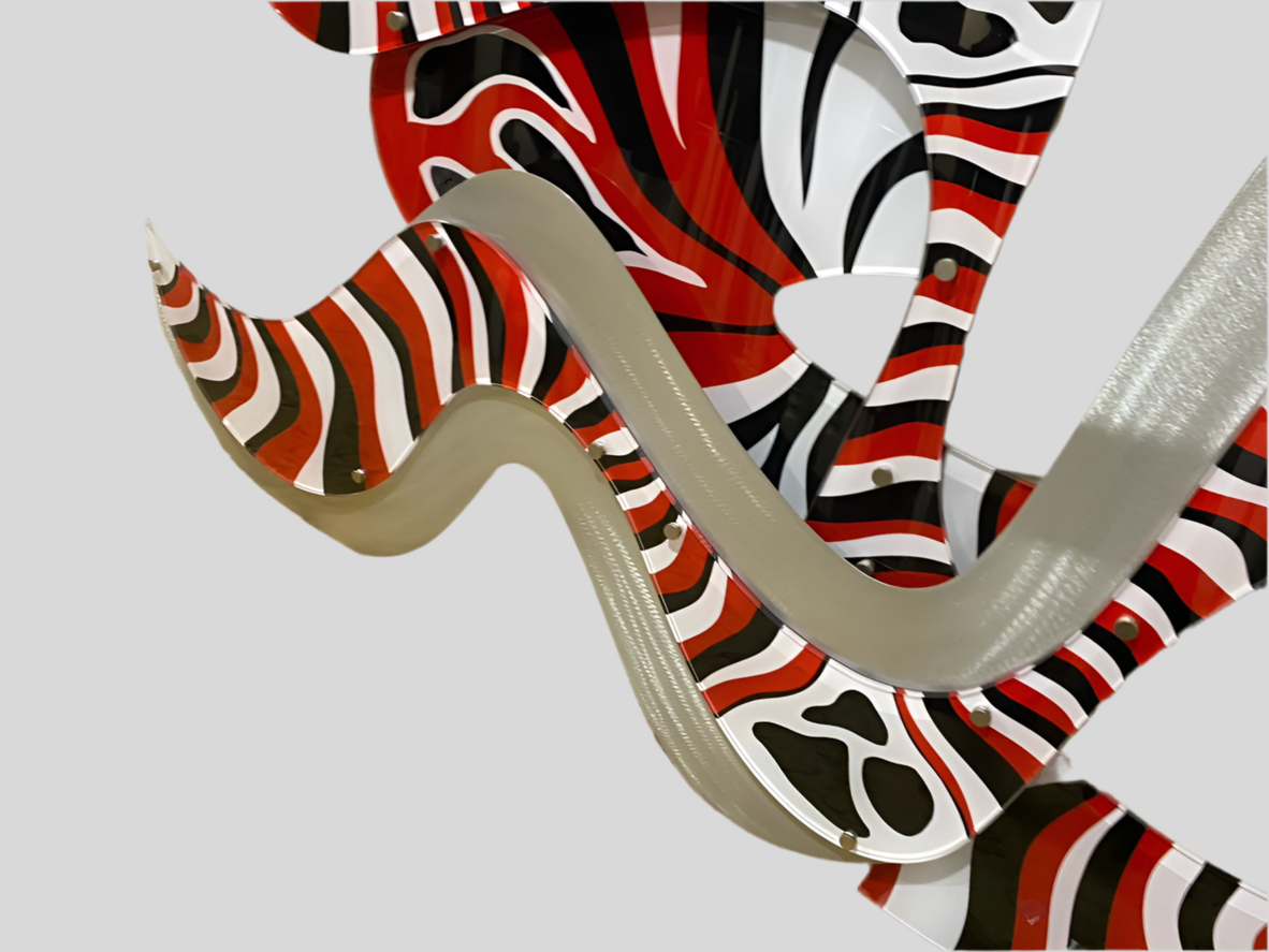 Shlomi Haziza Red And Black Zebra Wall Art Made In Usa