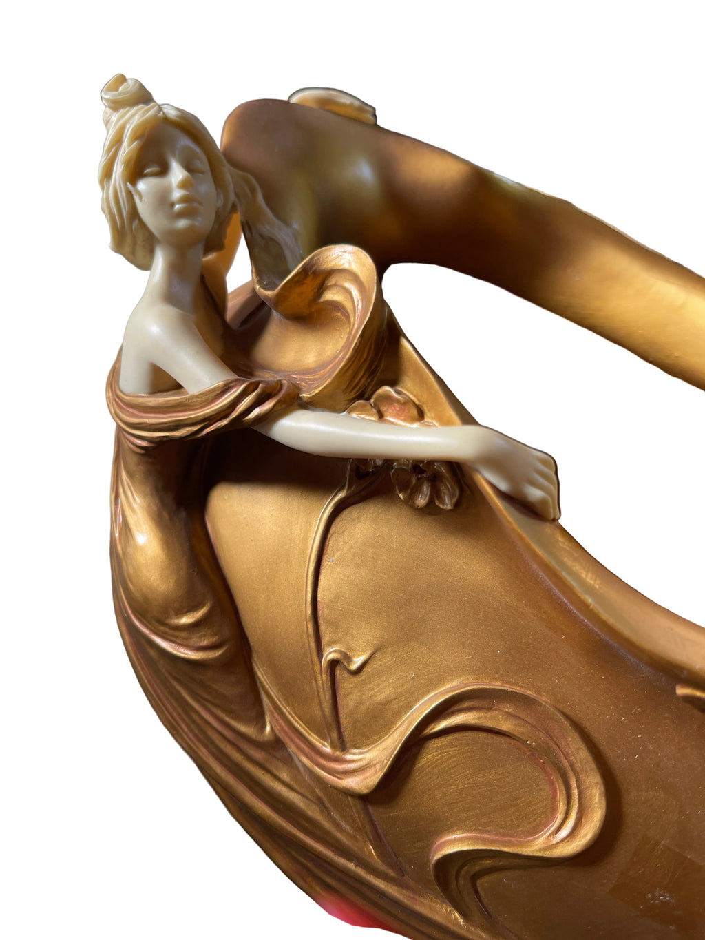 Gold Bowl Art Nouveau women on the gold Bowl