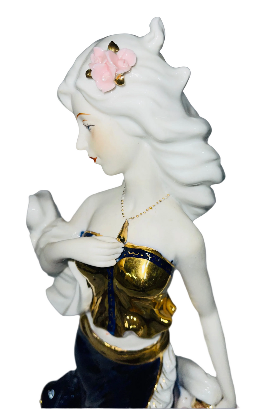 Fine Porcelain Flower Girl In Blue figure