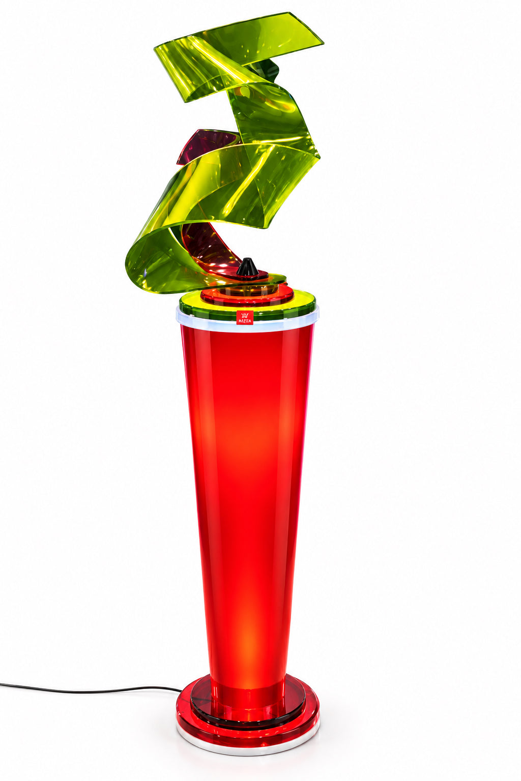 Red Lighted Pedestal By  Shlomi Haziza