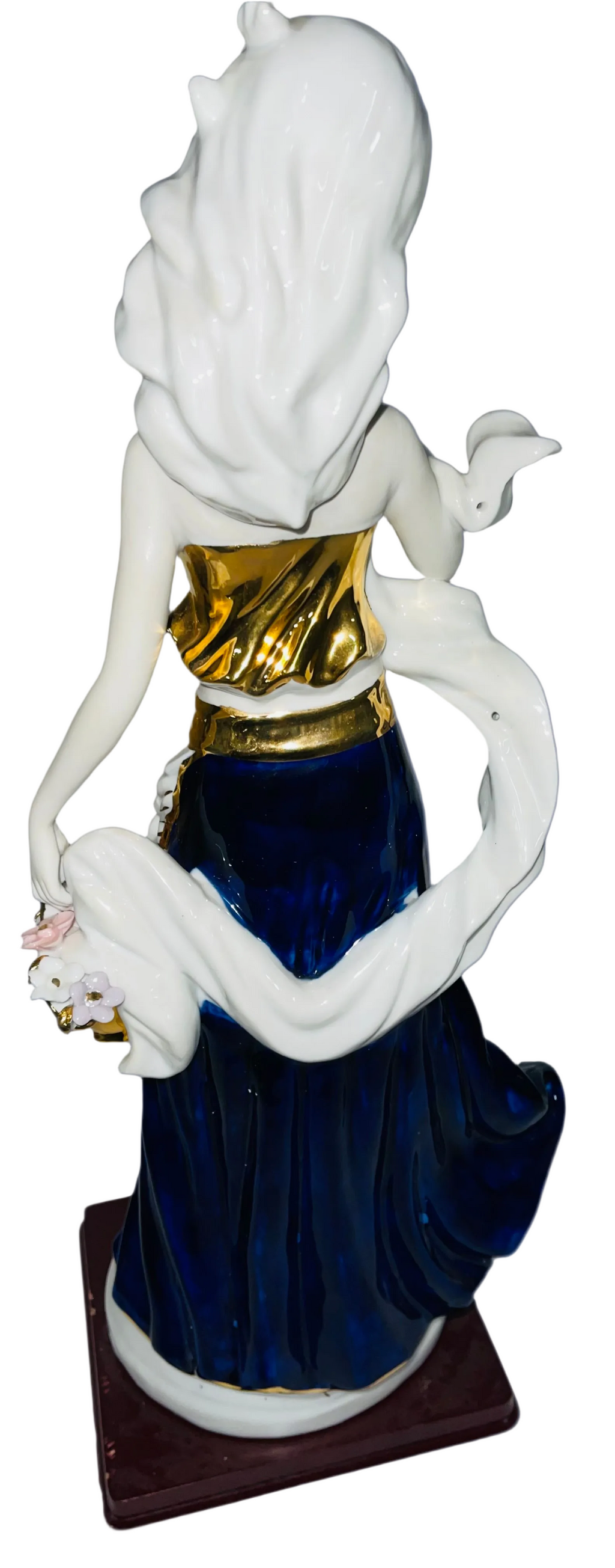 Fine Porcelain Flower Girl In Blue figure