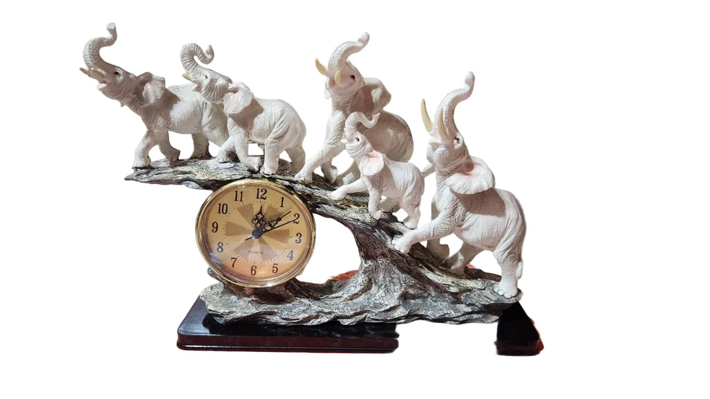 Elephant Family Table Clock