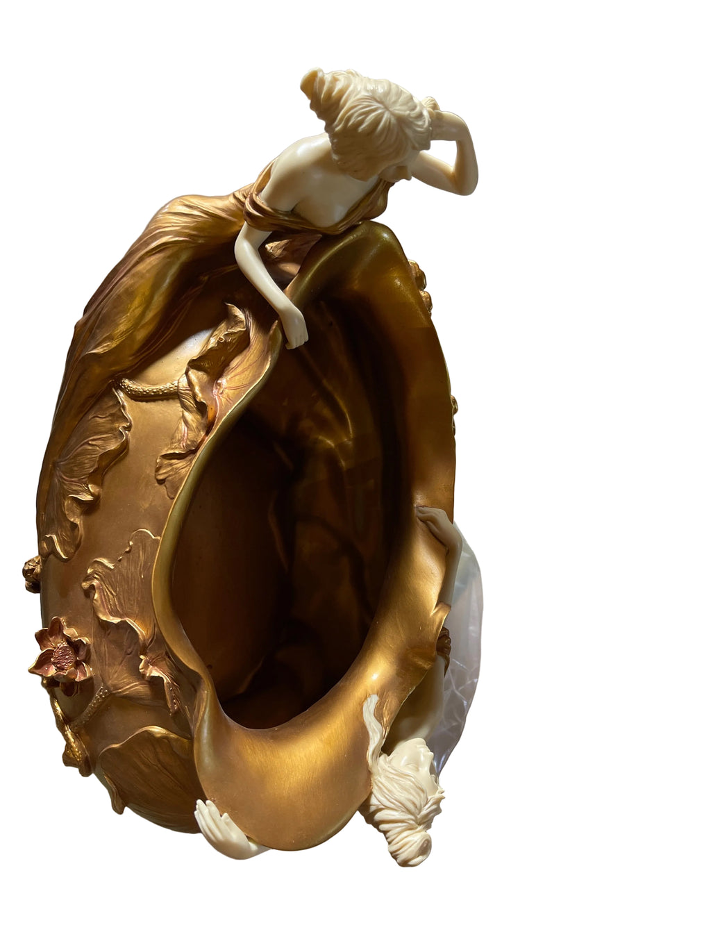Gold Bowl Art Nouveau women on the gold Bowl