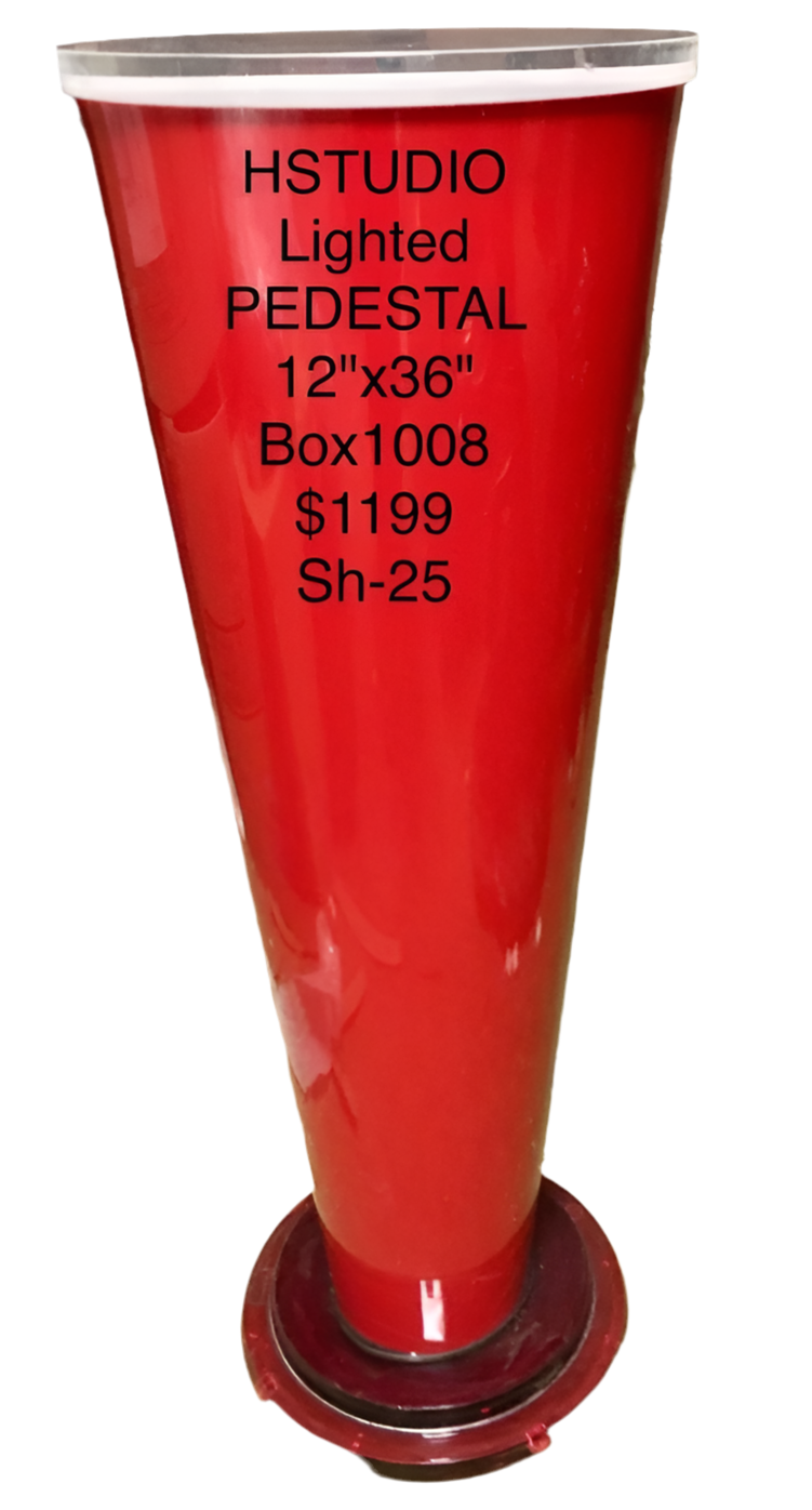 Red Lighted Pedestal By  Shlomi Haziza
