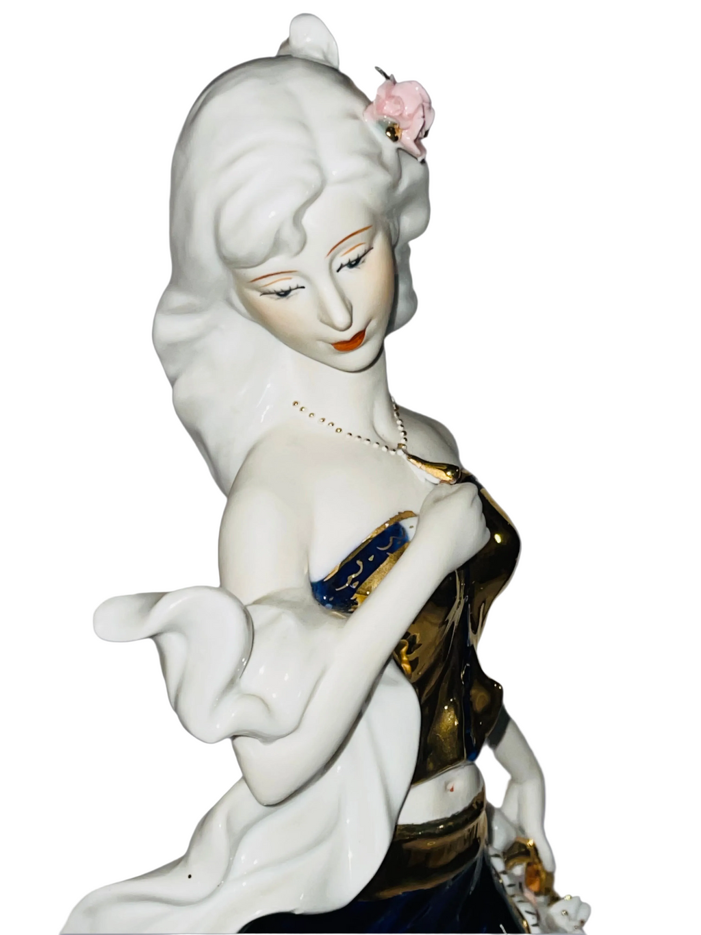 Fine Porcelain Flower Girl In Blue figure