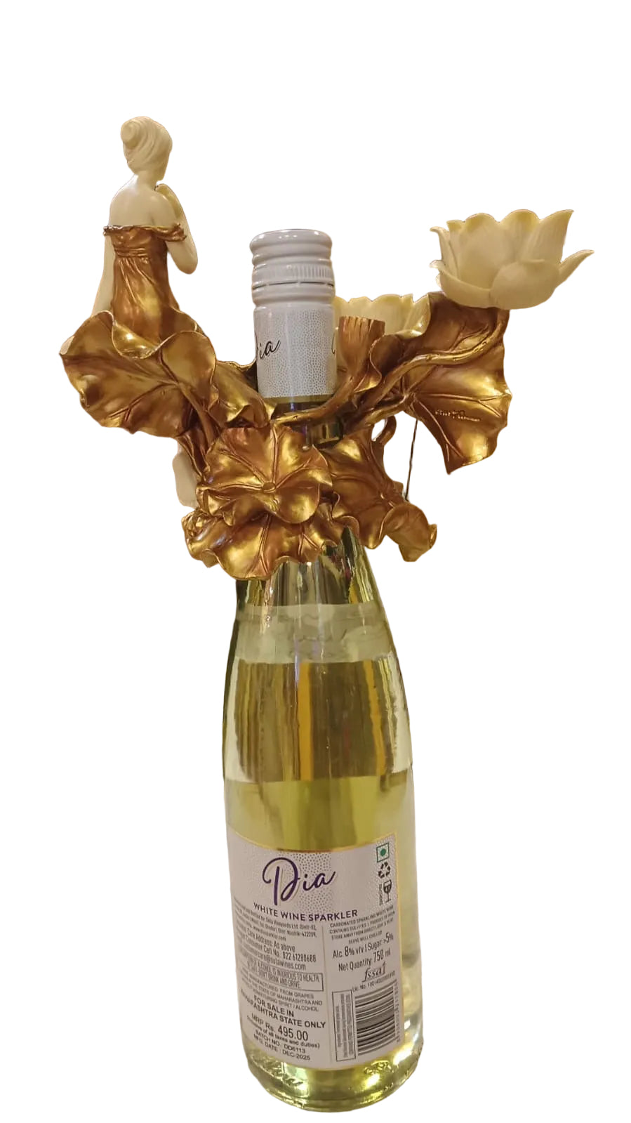 Art nouveau candle holder with woman Sculpture wine holder decorator piece
