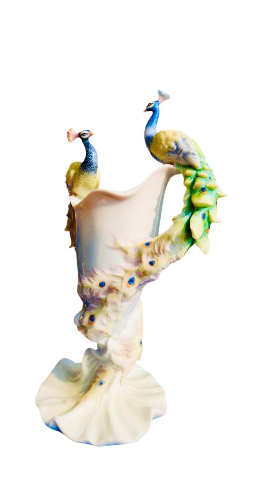 Porcelain Vase 2 peacock holding