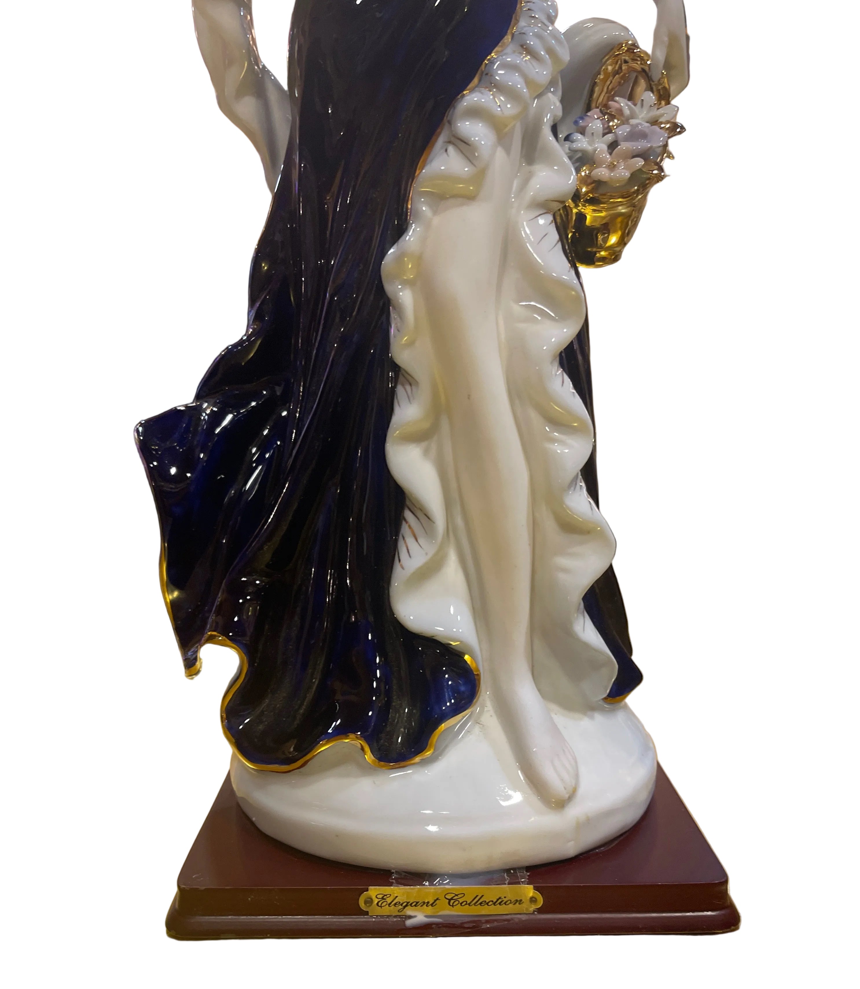 Flower gold in blue and gold ceramic sculpture