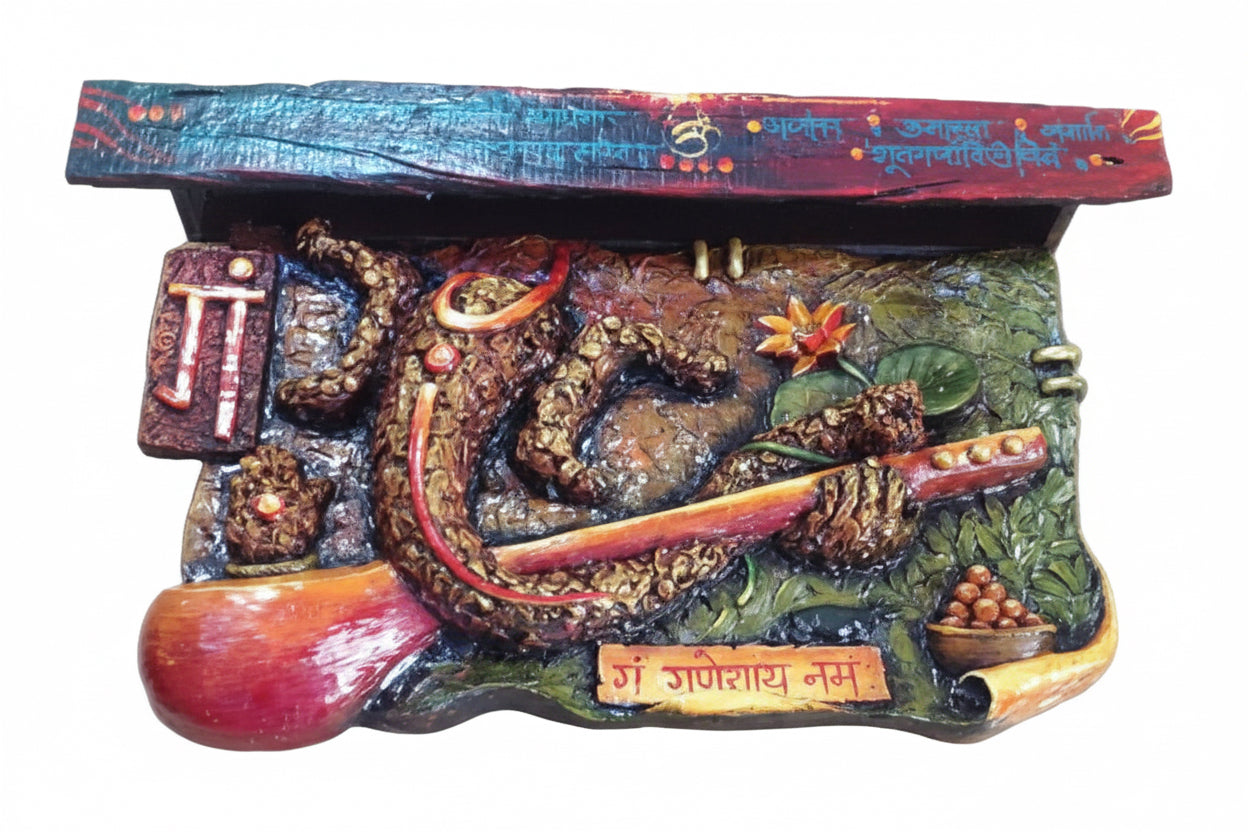 God Ganesha Wooden Wall Art 30″W x 24″L x 6″W