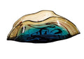 Turquoise glass decorative fruit bowl
