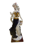 Flower gold in blue and gold ceramic sculpture